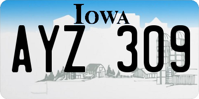 IA license plate AYZ309