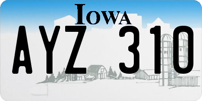 IA license plate AYZ310