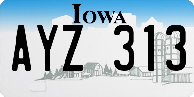 IA license plate AYZ313