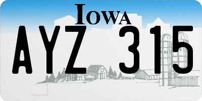 IA license plate AYZ315