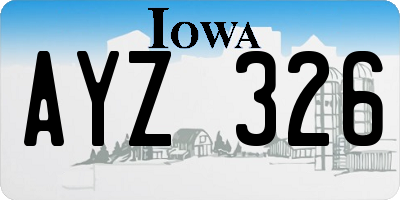 IA license plate AYZ326