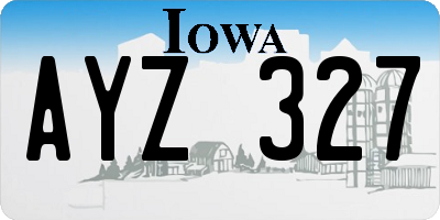 IA license plate AYZ327