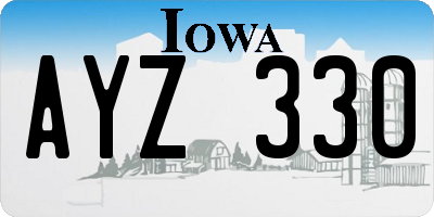 IA license plate AYZ330