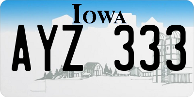 IA license plate AYZ333