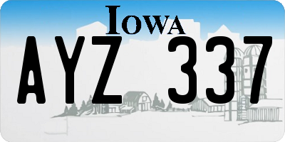 IA license plate AYZ337