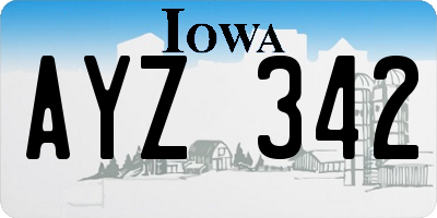 IA license plate AYZ342