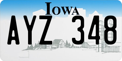 IA license plate AYZ348