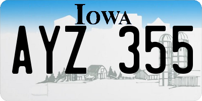 IA license plate AYZ355