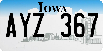 IA license plate AYZ367