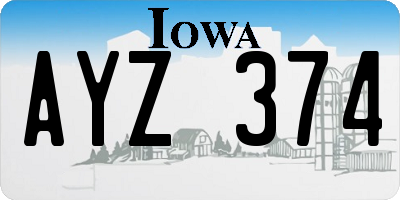 IA license plate AYZ374