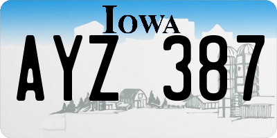 IA license plate AYZ387