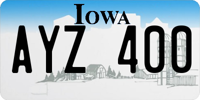 IA license plate AYZ400