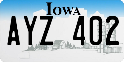 IA license plate AYZ402
