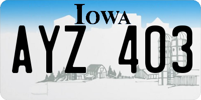 IA license plate AYZ403