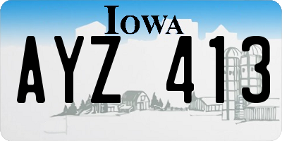 IA license plate AYZ413