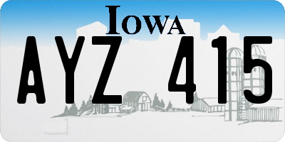 IA license plate AYZ415