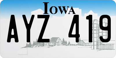 IA license plate AYZ419