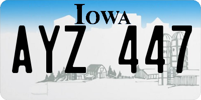 IA license plate AYZ447