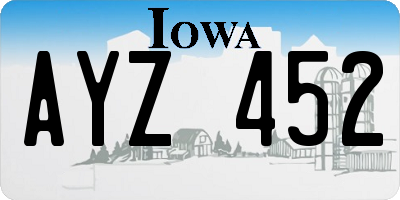 IA license plate AYZ452