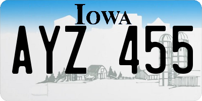 IA license plate AYZ455