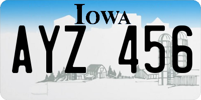 IA license plate AYZ456