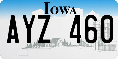 IA license plate AYZ460