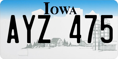 IA license plate AYZ475
