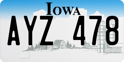 IA license plate AYZ478