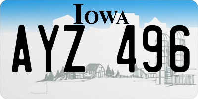 IA license plate AYZ496