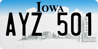 IA license plate AYZ501