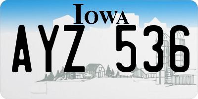 IA license plate AYZ536