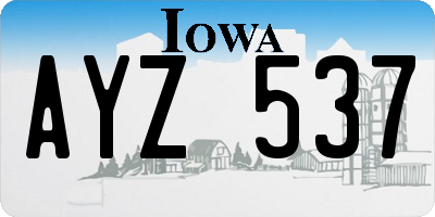 IA license plate AYZ537