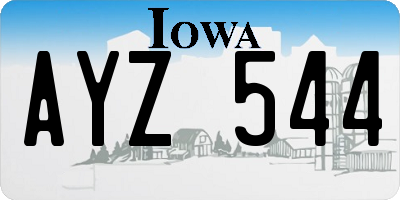 IA license plate AYZ544