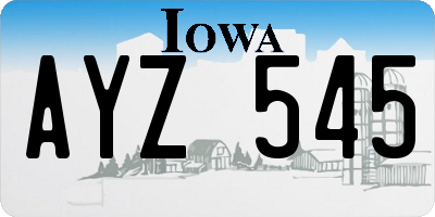 IA license plate AYZ545
