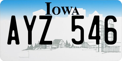 IA license plate AYZ546