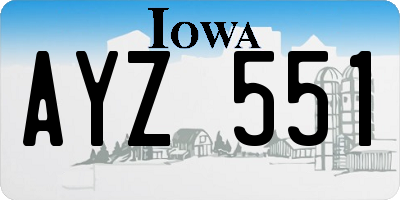IA license plate AYZ551