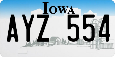 IA license plate AYZ554