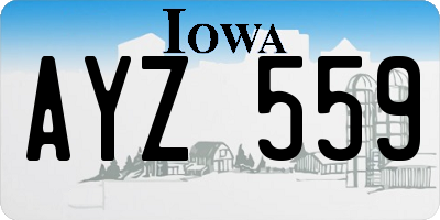 IA license plate AYZ559