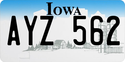 IA license plate AYZ562