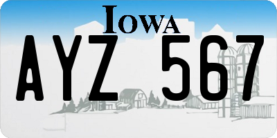IA license plate AYZ567