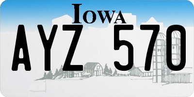 IA license plate AYZ570