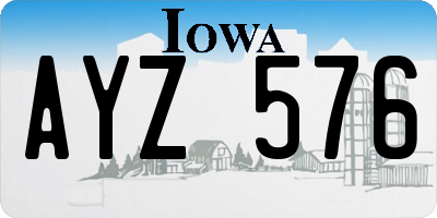 IA license plate AYZ576