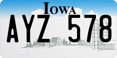 IA license plate AYZ578