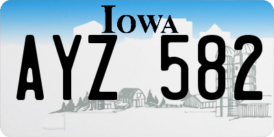 IA license plate AYZ582