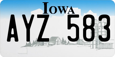 IA license plate AYZ583