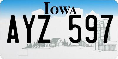 IA license plate AYZ597