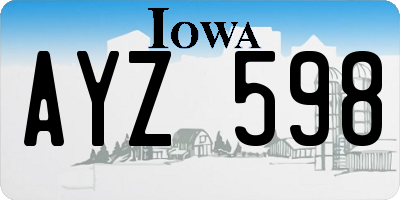 IA license plate AYZ598