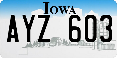 IA license plate AYZ603