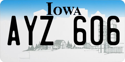 IA license plate AYZ606
