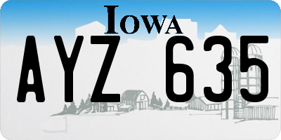 IA license plate AYZ635